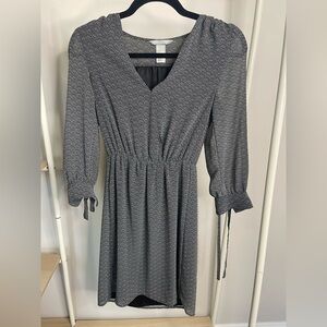 H&M black and white patterned work dress